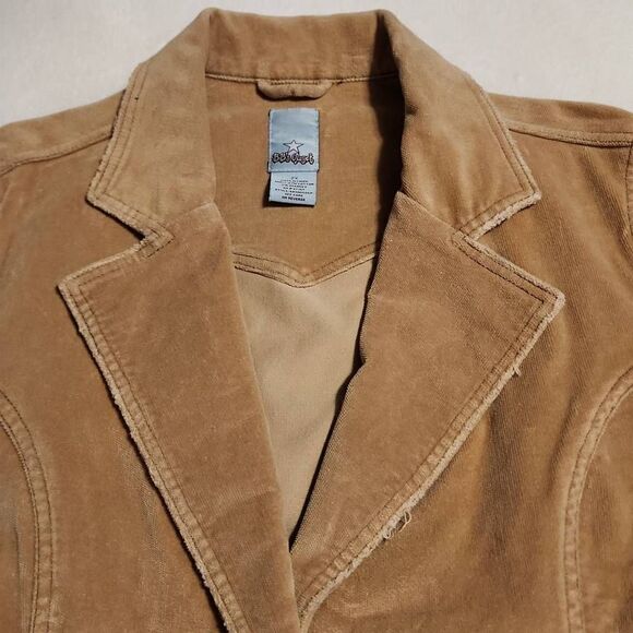 BB's Closet Women's Biege Corduroy Distressed Blazer in Size 2X - Picture 4 of 12